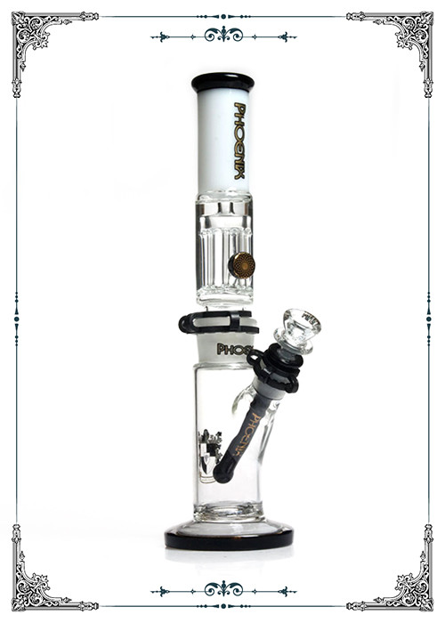 Borosilicate Glass Reinforced 8 Arm Pillar Perc Glass Bong With Freezable Coil