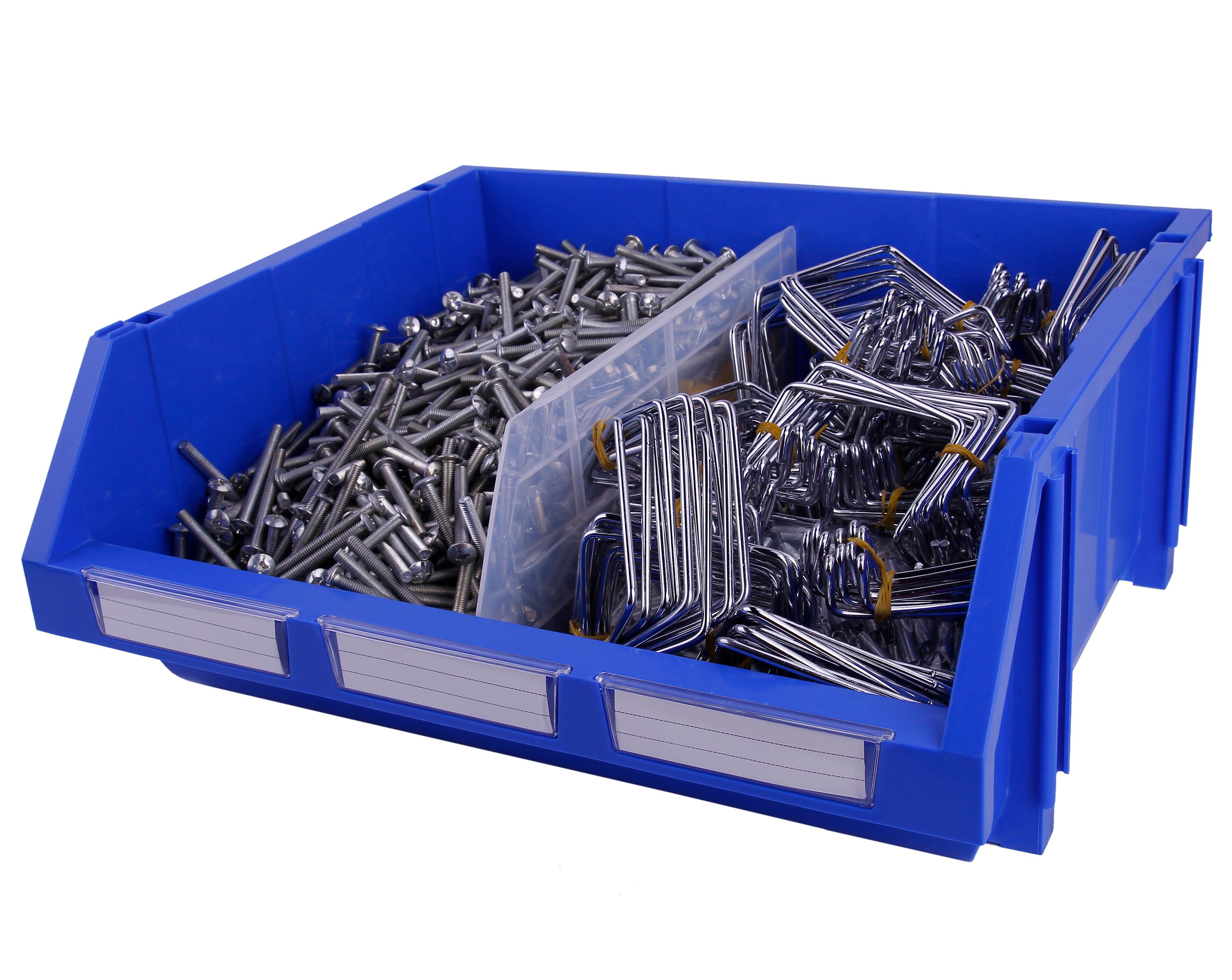 Open Front Plastic Stacking Solid Box Internal Size 392x334x94mm Spare Parts PP Bins