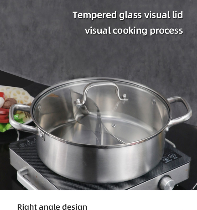 New Design Hot Pot Thickened Round Shape Stainless Steel Shabu Pot Soup Pot With Stainless Steel Handle