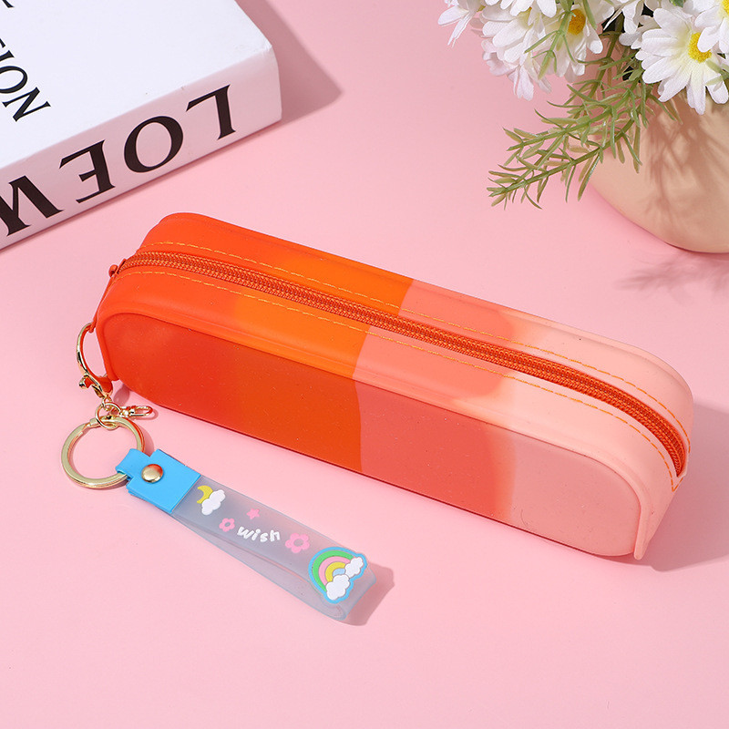 Zipper Silicone Pencil Holder BPA Free Great Durability for School Supplies Office College Teen Girls Adults