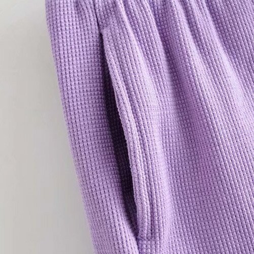 OEM maufactory Summer Home Casual Wide Leg Pants Female BM Thread Elastic Loose Waist Sports Shorts