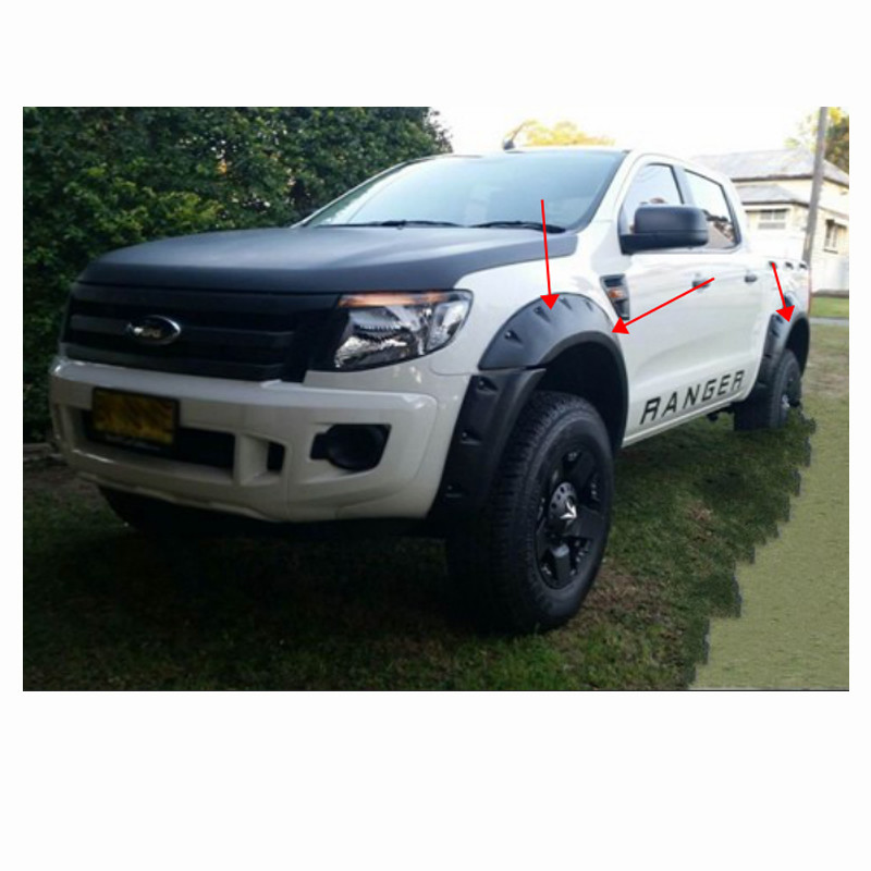 Slim 4x4 Wheel Arch Flares PP Injection Mold Reflective Sticker For Ford Ranger T7 T8