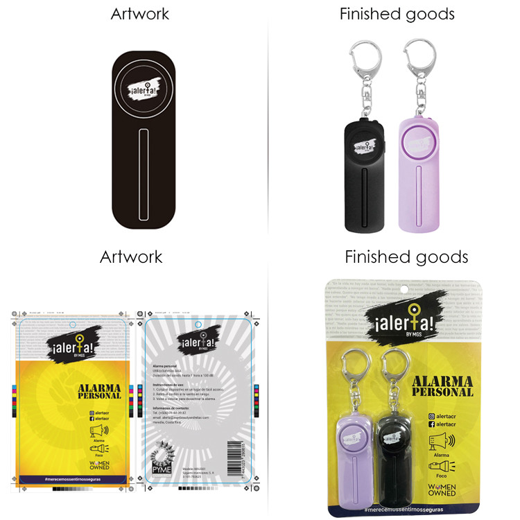 Lightweight Mini Personal Panic Alarm Devices , 49g Self Defense Alarm Keychain