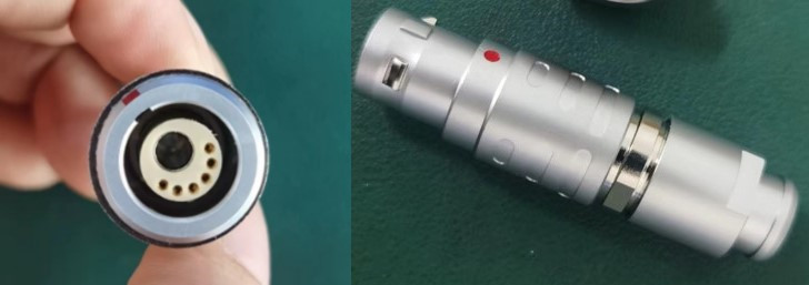 Medical Push-pull Connector Lemo EGG FGG 2B 6+1 Metal 6 Signal 1 Liquid Input Medical Panel Mounting Connector