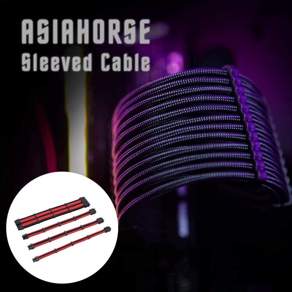 ATX 12V 18AWG Motherboard Sleeve GPU Power Supply Extension Cable Kit