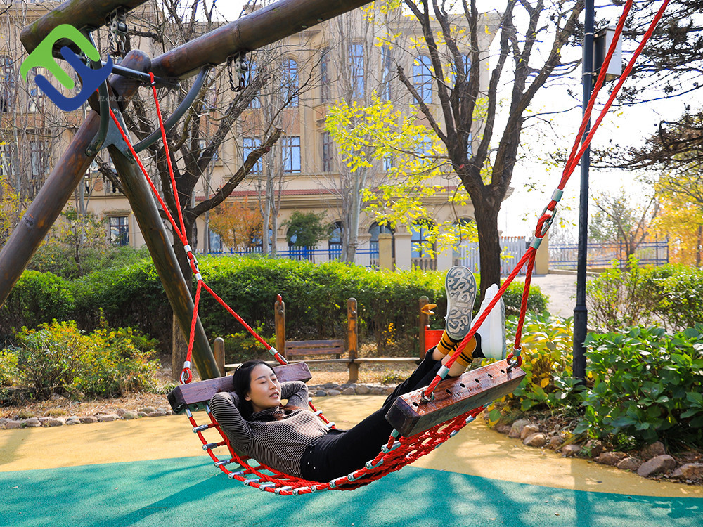 Wooden Outdoor Playground Hammock Swing Bed 25kg For Children