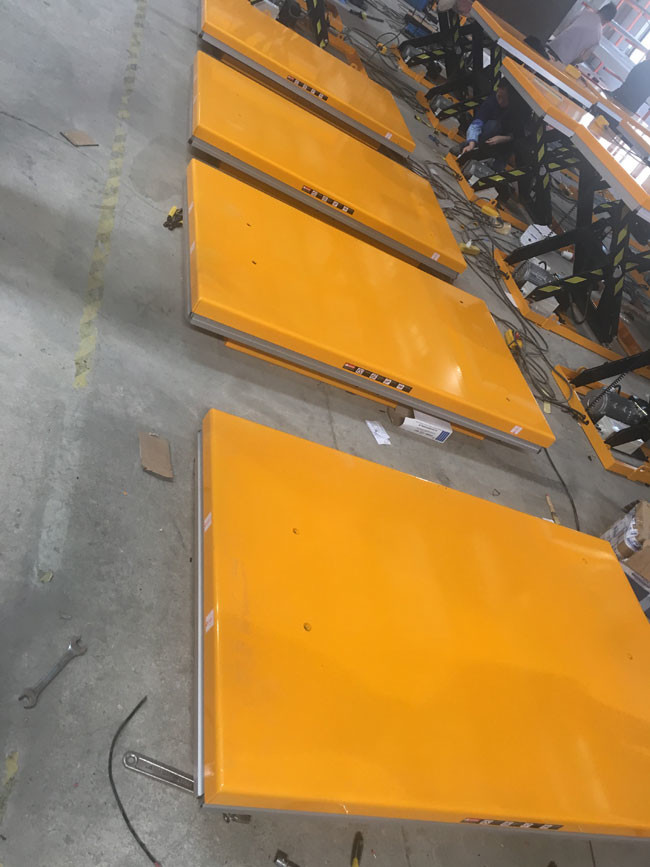 Stationary Electric Foot Pump Hydraulic Lift Table 3000 Lb Capacity Large Size 2000x800mm
