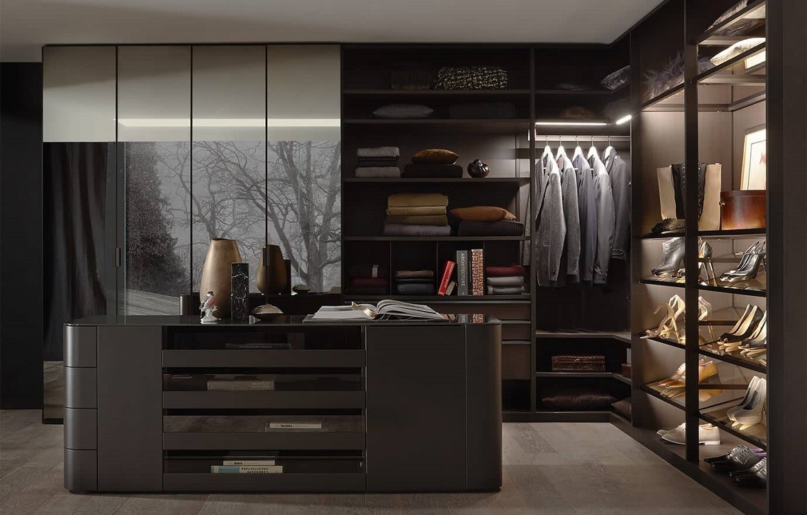 18mm Mirrored Walk In Closet With Vanity Space Saving Wardrobes For Small Rooms