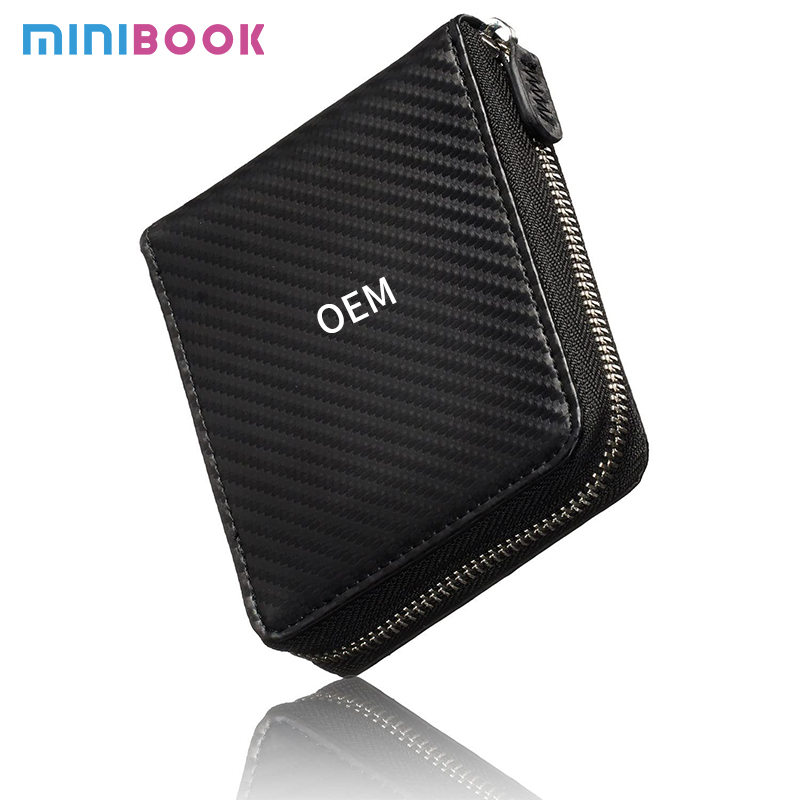 Multi-Card Pocket RFID Blocking Men's Wallet Fully Enclosed Zipper Real Cow Leather