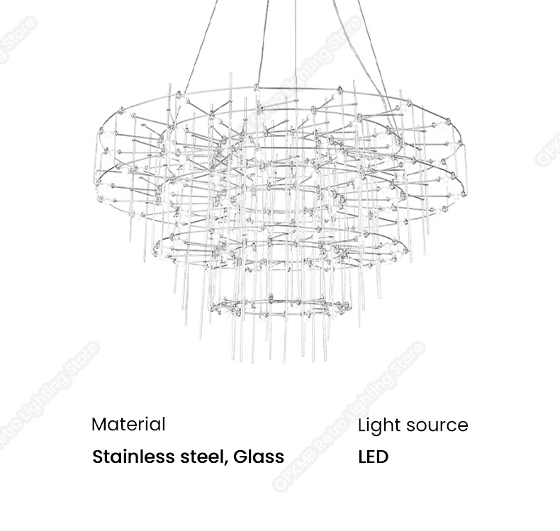 Modern Decoration Crystal Chandelier for Living Room Room Decor Stainless Steel Chandelier(WH-MI-447)