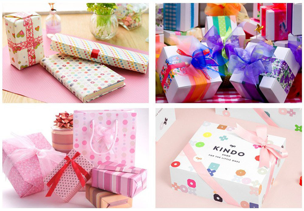 50*70CM Floral CMYK Printed Gift Wrapping Paper Non Softening Present Wrapping Paper