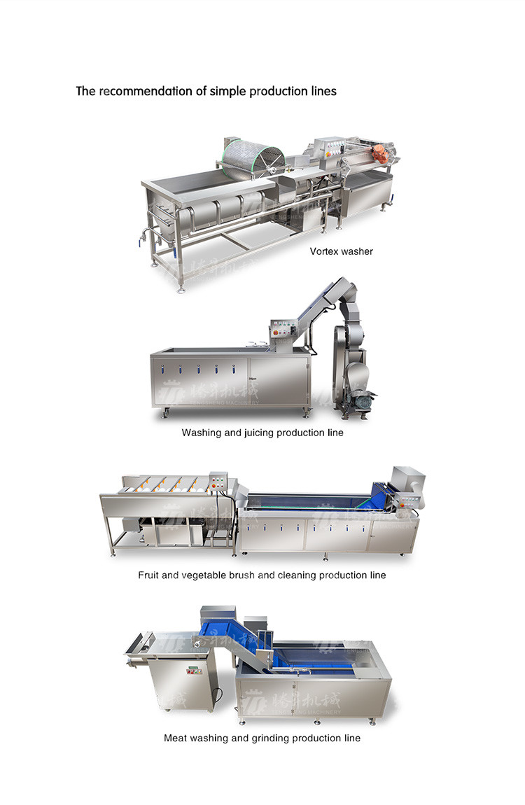 Multifunctional Vegetable And Fruit Processing Line Hair Roller Bubble Cleaning Production Line