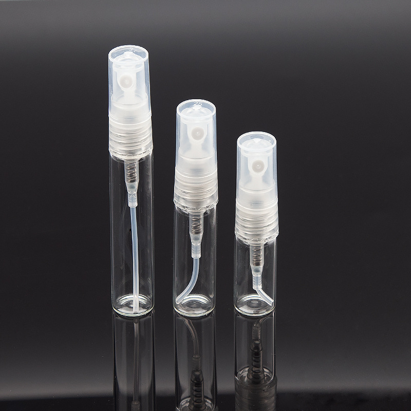 2ml 3ml 5ml 10ml Mini Small Empty Clear Glass Perfume Bottles with Luxury Round Pen Spray Design and Screen Printing Logo