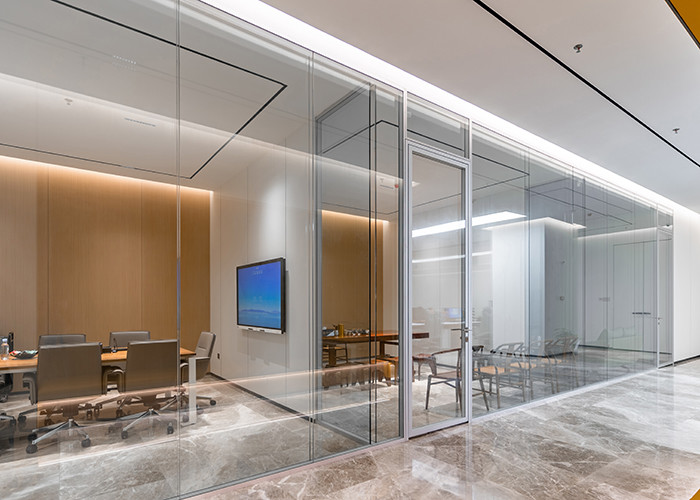 Aluminum Framed Glass Partition Walls Enhanced Profile Demountable Wall Partition