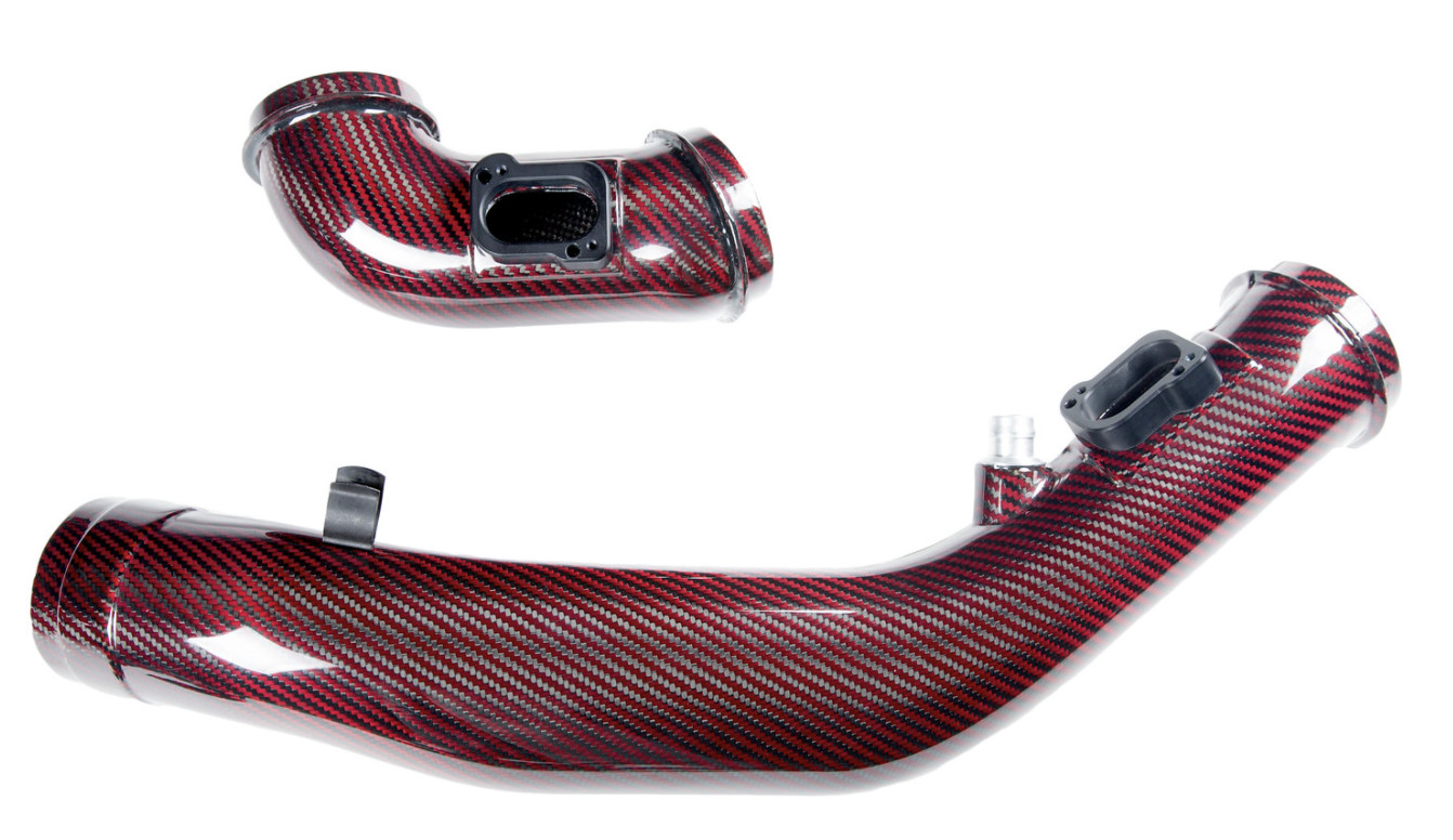 Red Carbon Fiber Intake System With Kevlar Fabric