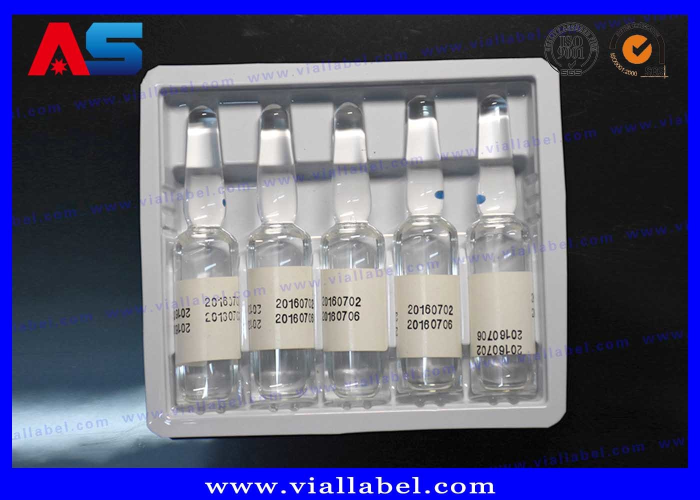 Somatropin Hcg 2ml 3ml 10ml Glass Vials Plastic Blister Packaging