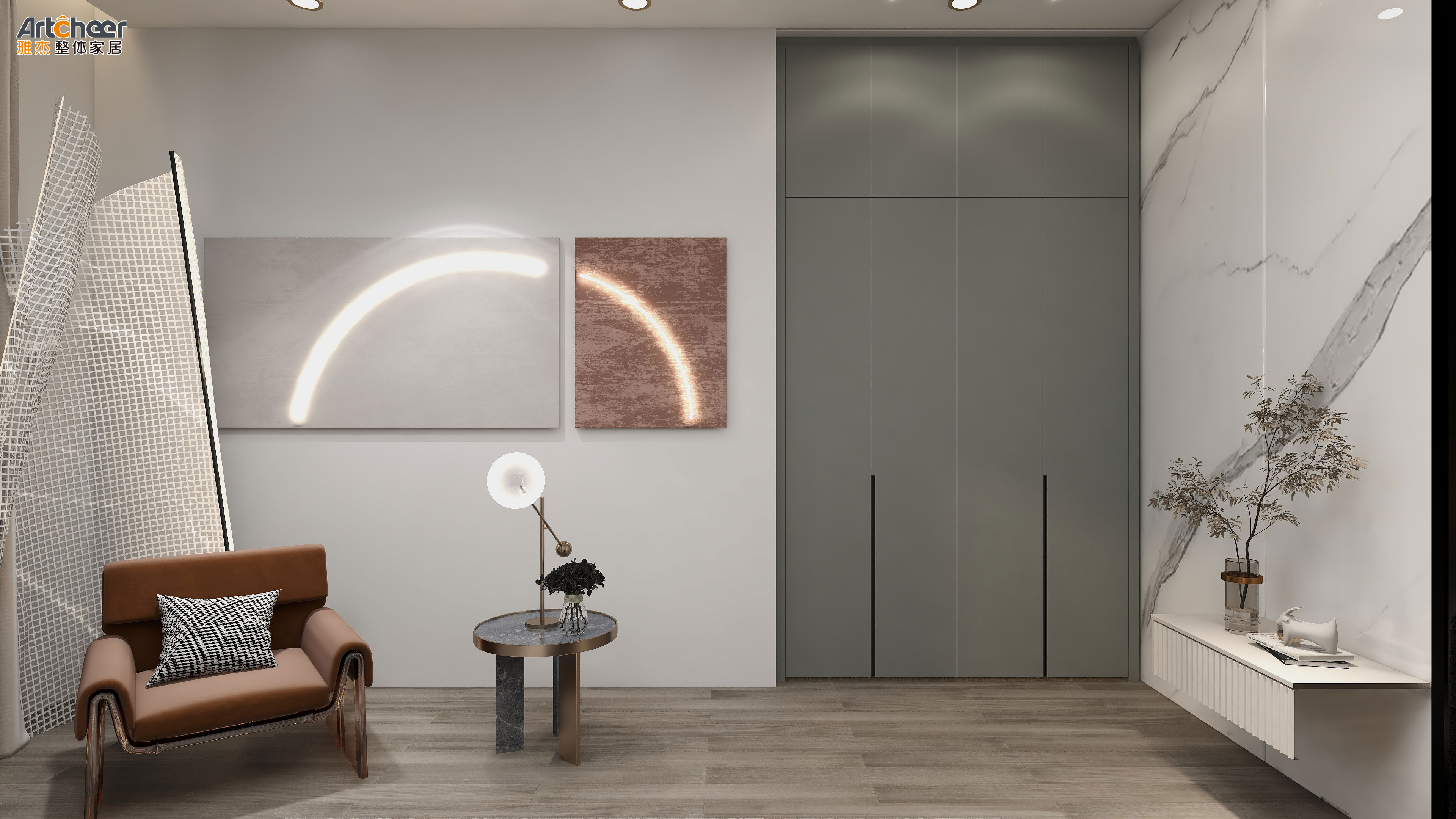 Wooden Modern Open Combination Wardrobe for Clothes in Walk-in Closet Bedroom Furniture