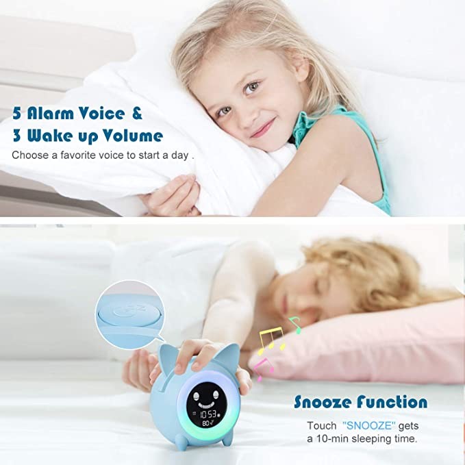 Green Frog Kids Alarm Clock 14.5*8.6*13CM wake up light ABS Material