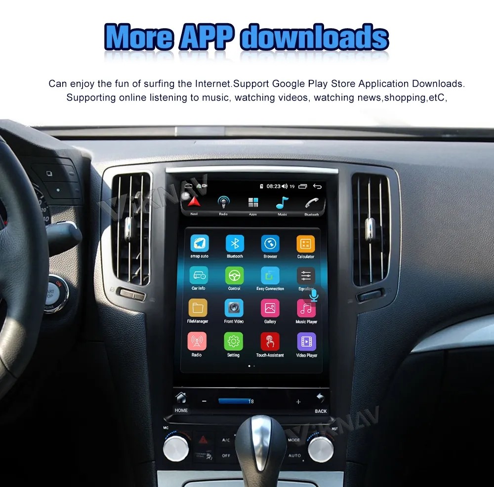 12.1 Inch Touch Screen Stereo For 2004-2015 Infiniti G25 G37 Navigation GPS Multimedia DVD Player Wireless Carplay 4G