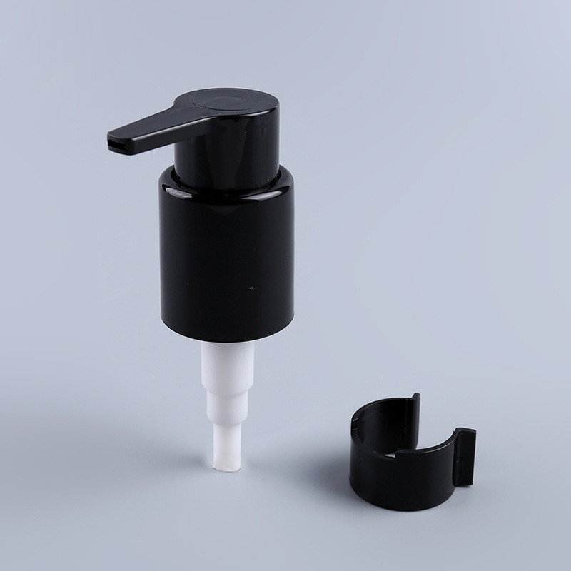 Black color Cosmetic Pump Head 24/415 plastic lotion pump sprayer with clip
