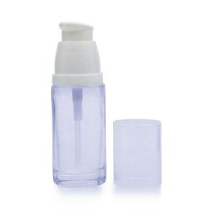 Round 35ml Liquid Foundation Bottles Clear Glass Pump Bottles