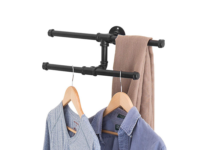 Casting Industrial Pipe Coat Rack 1/2 Inch Malleable Iron Flange Easy To Install