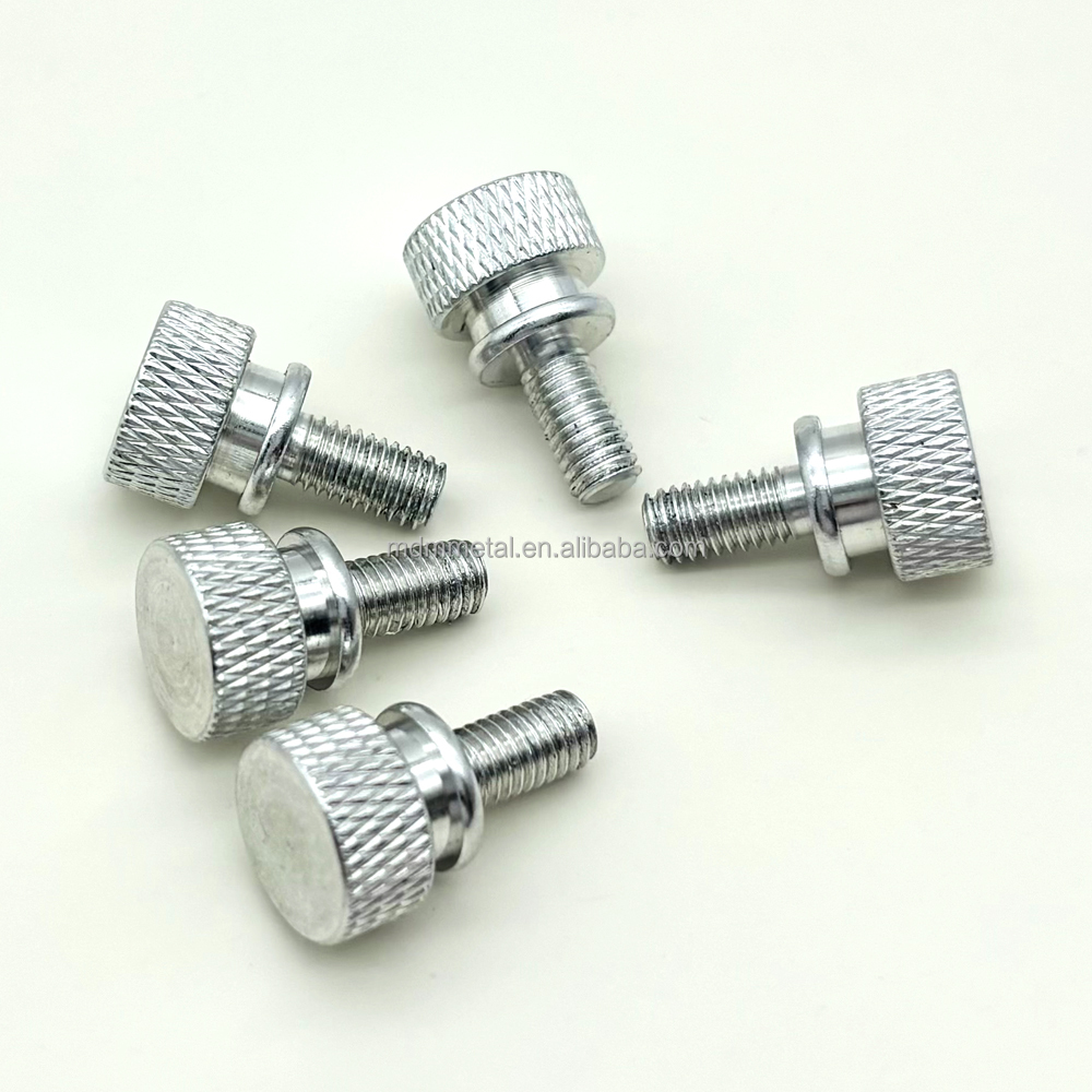 Colorful Custom Screw Machining CNC Spare Parts Hardened Metals M3 Knurled Hand Drive Screws