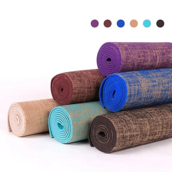 Natural Organic Non Toxic Ecofriendly Jute Cotton Yoga Mats With Custom Logo
