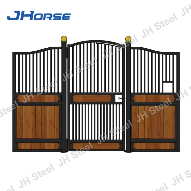 Painting Steel Black Powder Coated Bamboo Portable Horse Stables