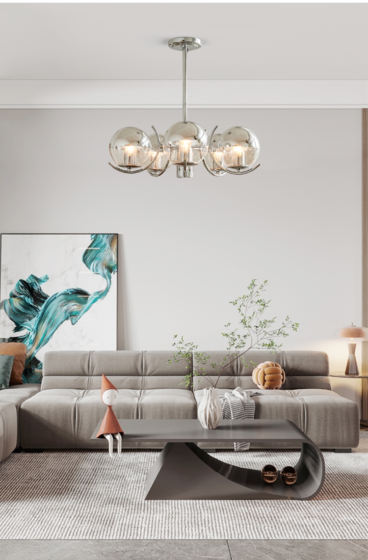 Modern Chrome Chandelier Bedroom Dining Room Art E27 Glass Ball Chandelier (WH-MI-407)