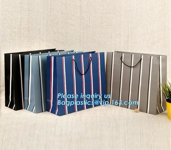 Luxury paper bags with handles Different Sizes,250gsm art paper shopping carrier bag custom printing with handle rope