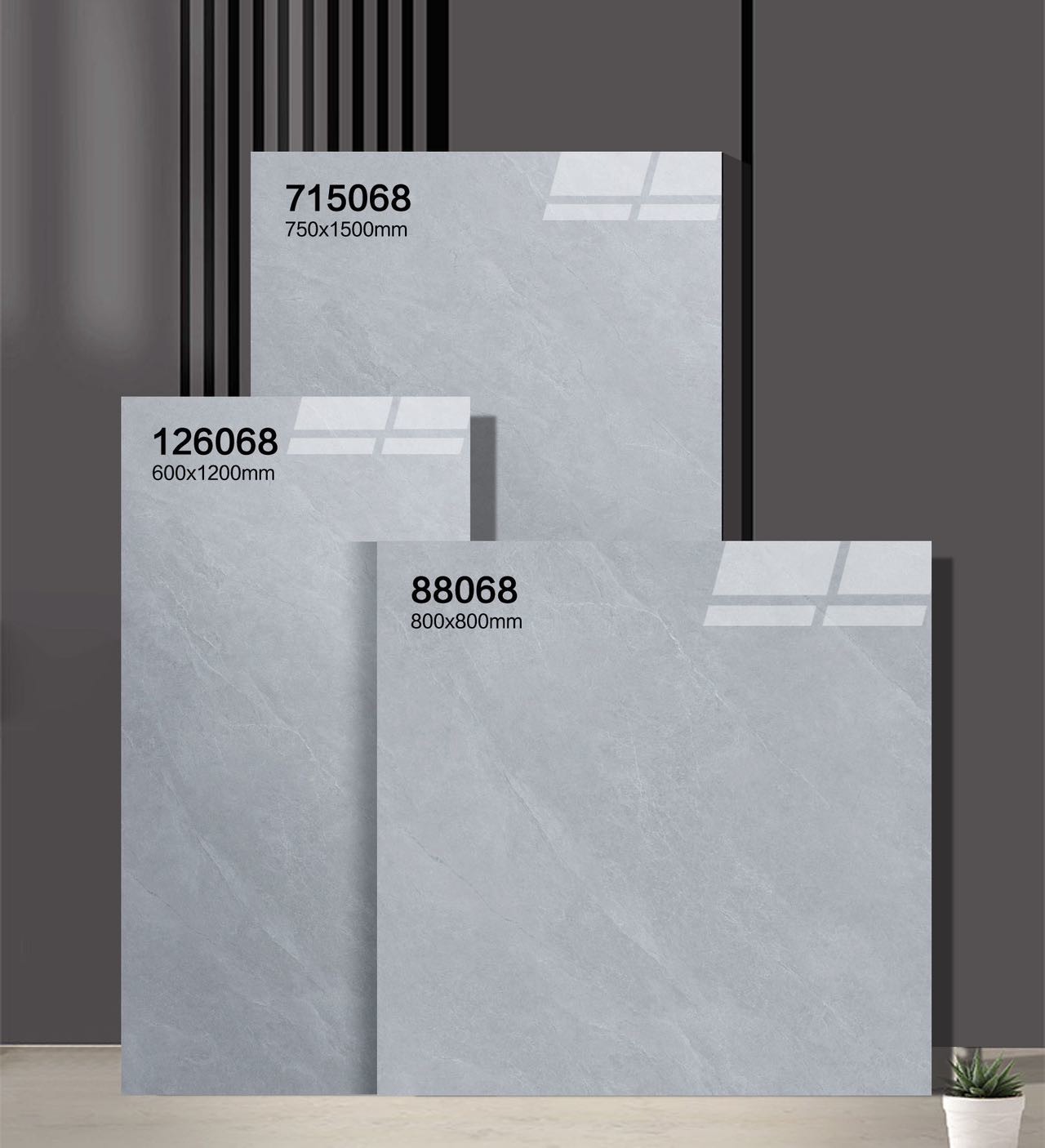 Wear-Resistance Durable 600x1200mm Polished Glazed Porcelain Tiles And Gray Inside Floor Tile For Office And Bathroom