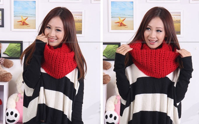 Fashion hand knitted wool shawl scarfs, knit crochet scarf,hand knit Scarf, Red Cowl knit