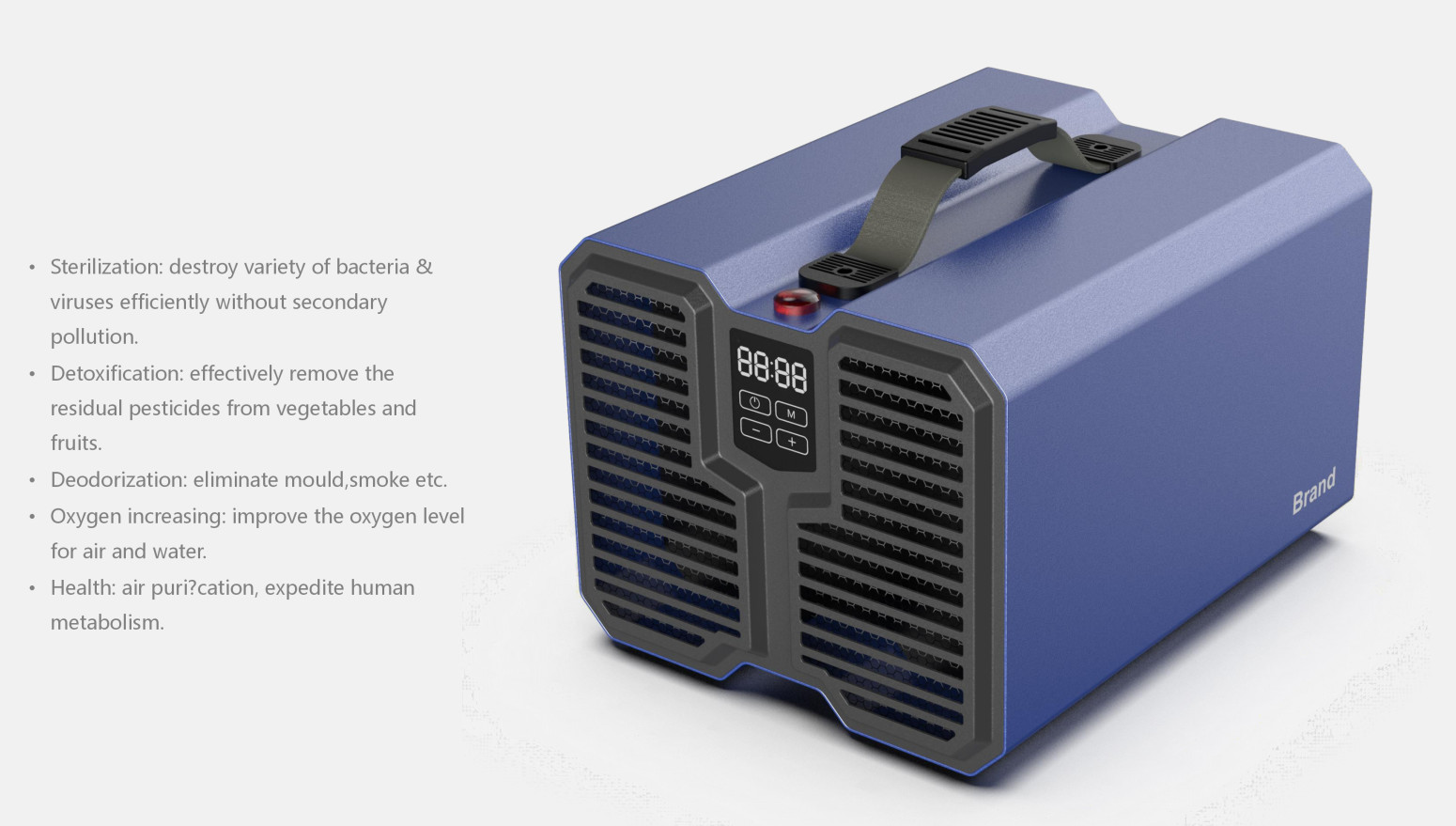 220V-240V Portable Air Purifier Air Cleaner With Powerful Ozone Generator