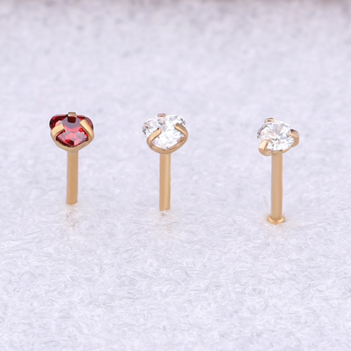 Hot sale body jewelry wholesale stainless steel cz nose piercing