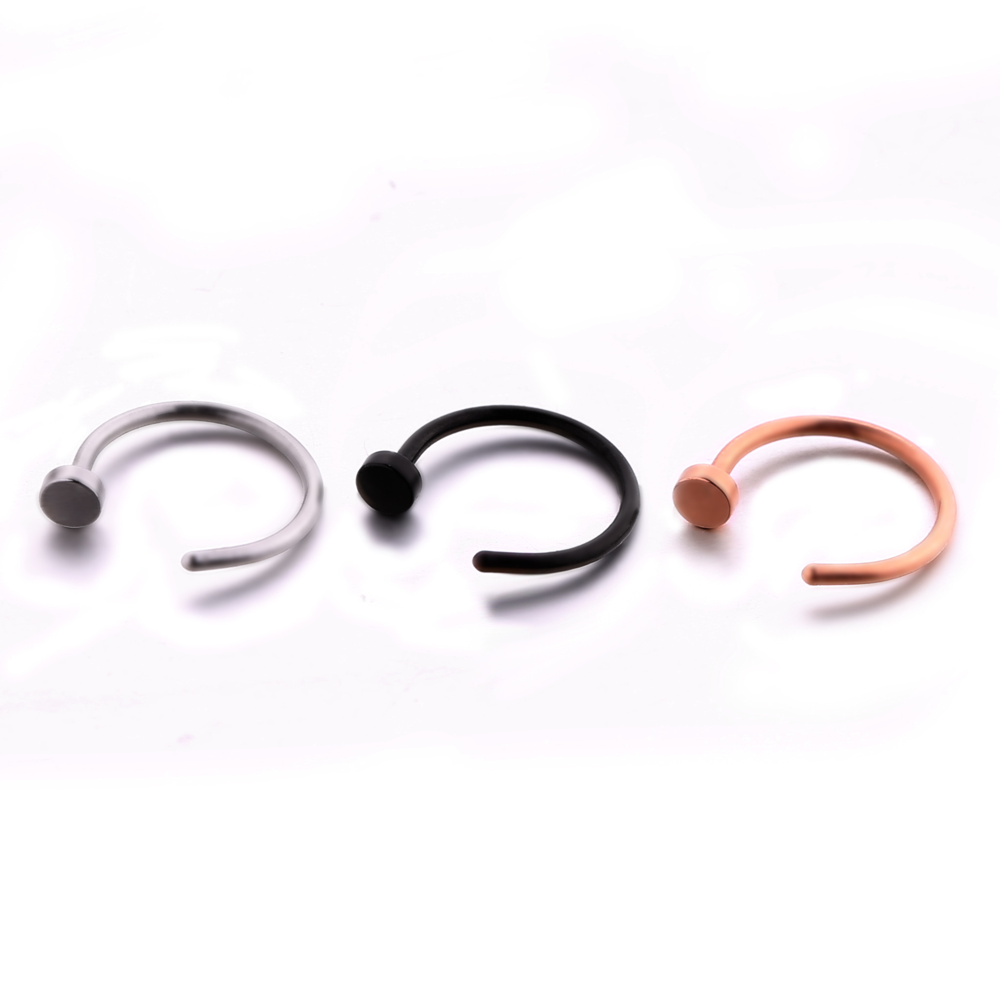 Titanium Black Gold Plated Surgical Steel Nose Rings Nose Studs
