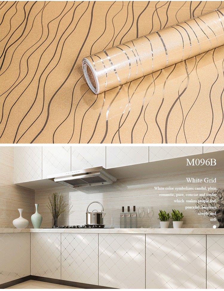 Self Adhesive Glass Door Covering Film PVC Film for Kitchen Cabinet Door