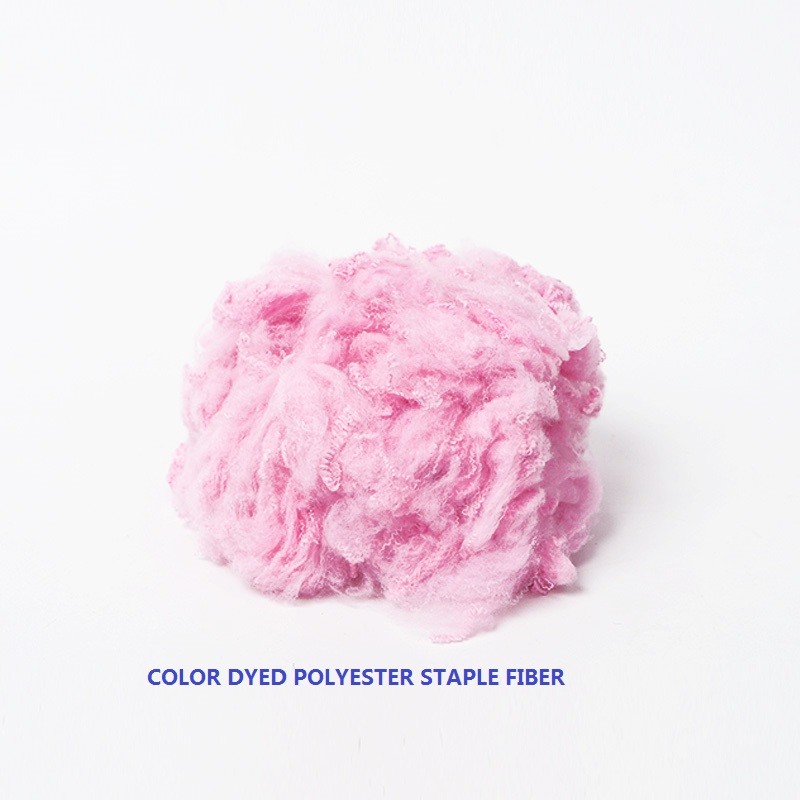 Light Pink Chopped Compressed Polyester Yarn Raw Material Non - Woven 3Dtex*76mm