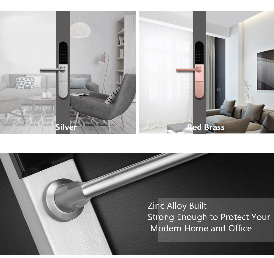 Smart Lock Door zinc Alloy App Control Smart Aluminium Door Locks For Sliding Door