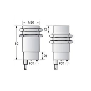 Non Flush Type Proximity Switch , 2 Wire Proximity Sensor M30 Standard Function