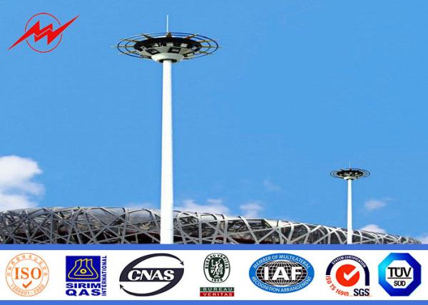 40M Outdoor Hot Dip Galvanized High Mast Tower With Rasing system for Stadium
