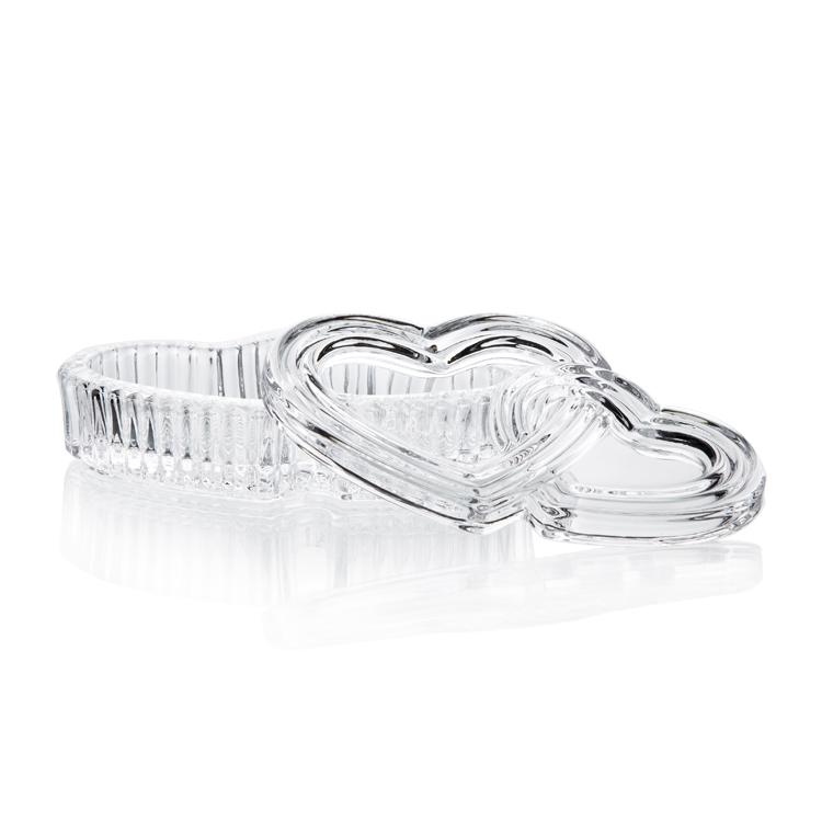 Crystal glass double heart jewelry gift box, jewelry case