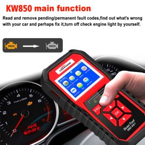 KW850 Automotriz Code Reader , Auto Car Diagnostic Tool OBD2 Scanner 1 Years