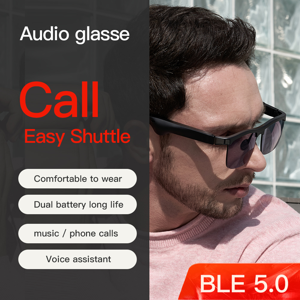 Smart Music Glasses AR Glass Wireless Bass with Microphone Glasses for Listening to Music and Making Phone Calls 50" - 80" FCC