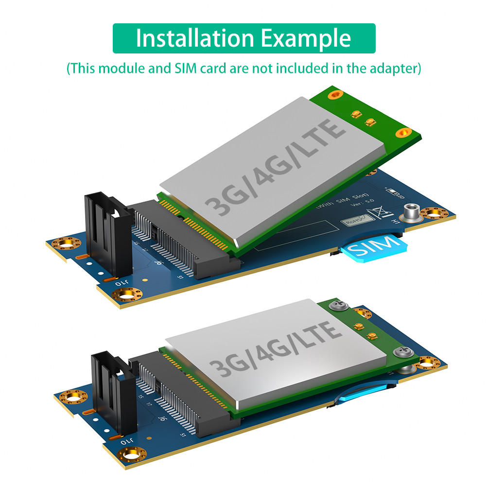 Mini PCI-E to Motherboard USB 9PIN Header Wireless Adapter Card With 1 Standard SIM Slot for GSM 3G 4G LTE WWAN Module