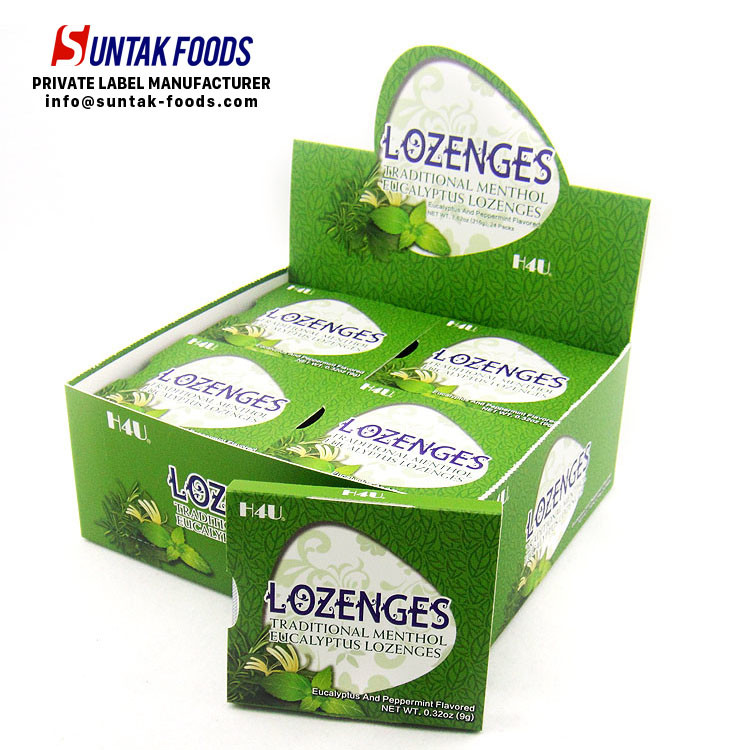 Healthy Green Mint Candy , Low Sugar Triangle Shaped Candy Zero Calorie