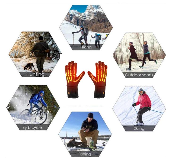 Battery Rechargeable Thermal Gloves Waterproof For Men Women Skiing Motorcycle Hiking