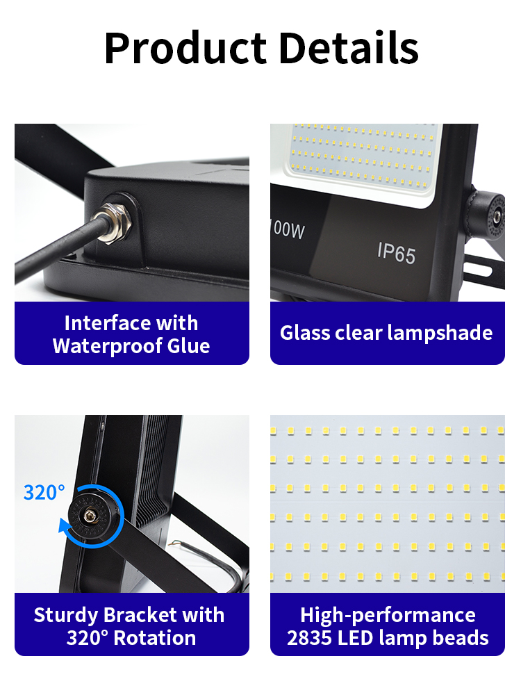 30W 50w 80w 100w 200w 300w Outdoor Wall Flood Lights High Power Super Bright 12V