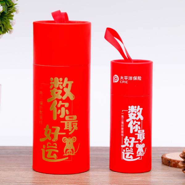 Food Grade Wholesale Round Kraft Paper Tube with Red Ribbon Biodegradable