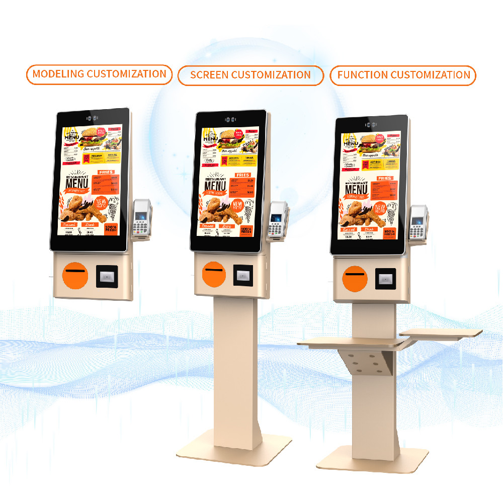 Customizable Appearance Self Ordering Kiosk with Barcode Scanner and Thermal Printer